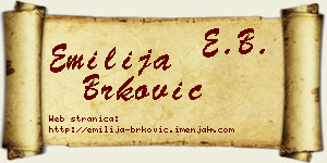 Emilija Brković vizit kartica